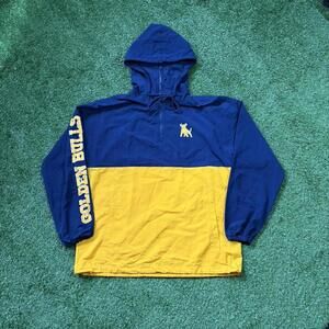 Y2K Johnson C Smith University Golden Bulls Hooded Anorak Jacket Size Medium